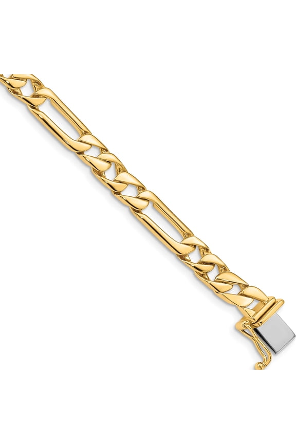 14K Yellow Gold 6mm Hand-Polished Fancy Link Bracelet (8 X 6) Made In Peru lk154-8