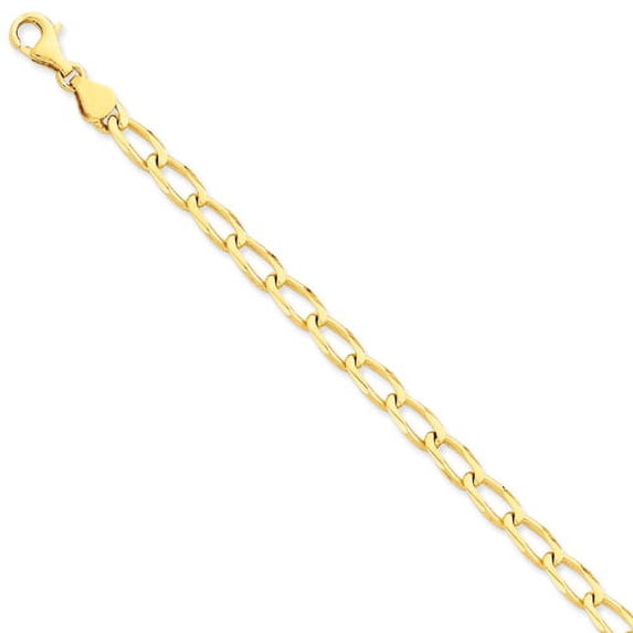 14K Yellow Gold 6mm Hand-Polished Open Link Chain