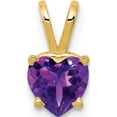 thumbnail image 1 of 14K Yellow Gold 6mm Heart Amethyst Pendant Made In United States xp429am, 1 of 5