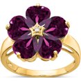 thumbnail image 1 of 14K Yellow Gold 6mm Heart Rhodolite Garnet Aa Diamond Ring (Size 6) Made In United States y4583rg/aa, 1 of 5