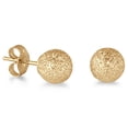 thumbnail image 1 of 14K Yellow Gold 6mm Laser Cut Ball Stud Earrings, 1 of 5