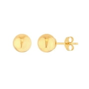JEWELRY ADDICT 14K Yellow Gold 6mm Polished Ball Stud Earrings - Women