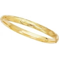 thumbnail image 1 of 14K Yellow Gold 6mm Polished Textured Sparkle Bangle with Diamond Shape Pattern with Clasp Bracelet, 1 of 3