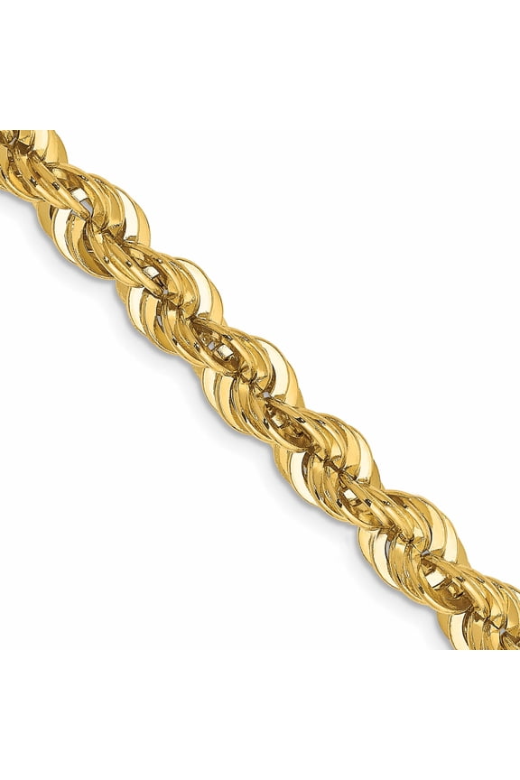 14K Yellow Gold 28 inch 6mm Regular Rope with Fancy Lobster Clasp Chain