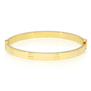 WJD EXCLUSIVES 14K Yellow Gold 6mm Screw Pattern Bangle Bracelet 6"-6.75"