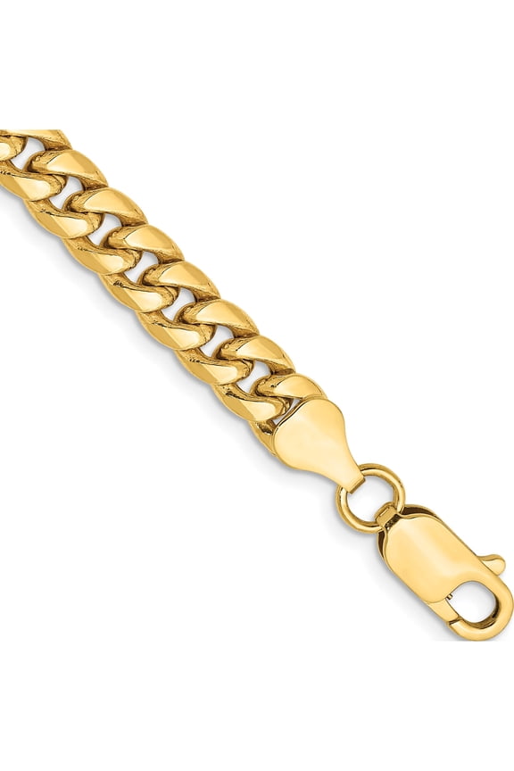 14K Yellow Gold 6mm Semi-Solid Miami Cuban Chain (7 X 6) Made In South Africa bc154-7