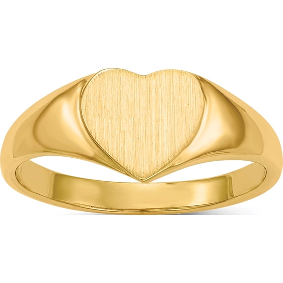 Jewelry by Sweet Pea 14K Yellow Gold 8.5x7.5mm Open Back Heart Signet Ring