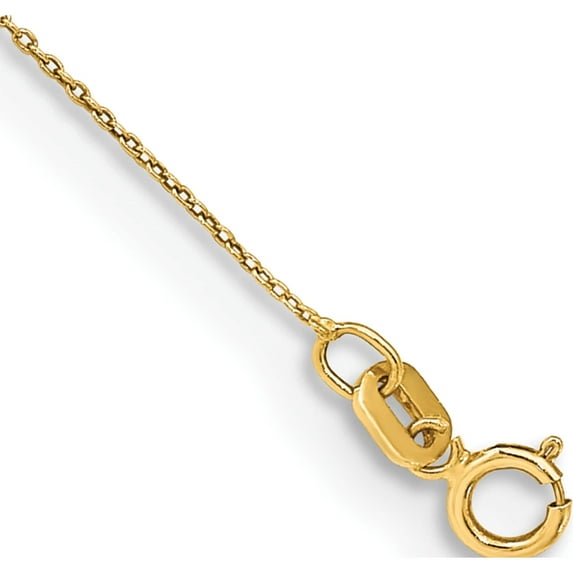 14K Yellow Gold .75mm Solid Polished Cable Chain Anklet (10 X 0.75) Made In South Africa pen135-10
