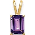 thumbnail image 1 of 14K Yellow Gold 7X5mm Emerald Cut Amethyst Pendant Made In United States xp420am, 1 of 5