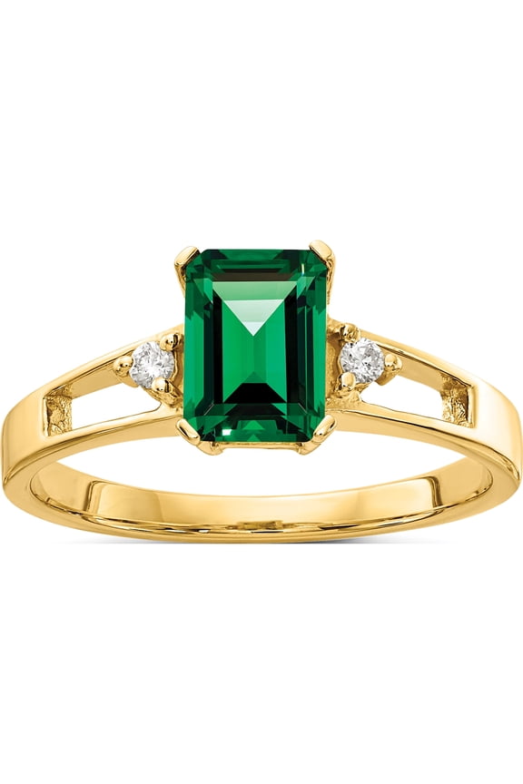 14K Yellow Gold 7X5mm Emerald Cut Mount St. Helens Aa Diamond Ringsize 6 - Jbsp