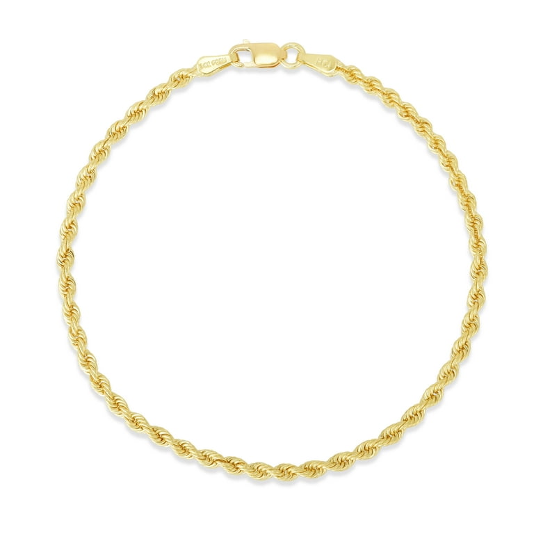 14K 5mm Solid Rope Bracelet