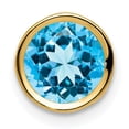 thumbnail image 1 of 14K Yellow Gold 7mm Blue Topaz Bezel Pendant, 1 of 7