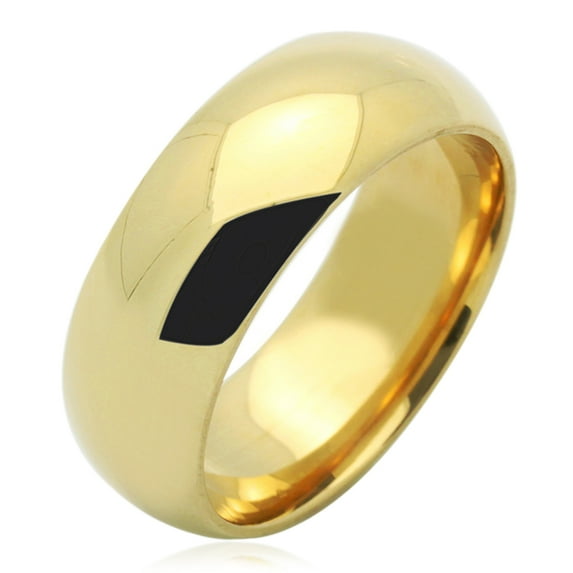 14K Yellow Gold 7mm Comfort Fit Plain Wedding Band (Size 5 to 12), 8
