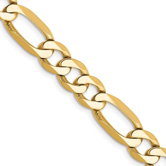 14K Yellow Gold 7mm Flat Figaro Chain (18 X 7) Made In South Africa ffl180-18