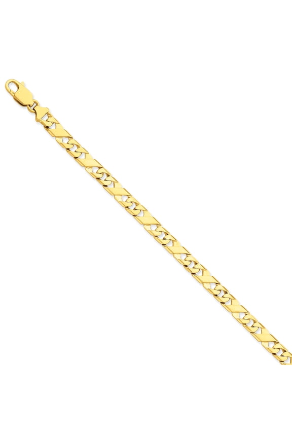 14K Yellow Gold 7mm Hand-polished Fancy Link Chain