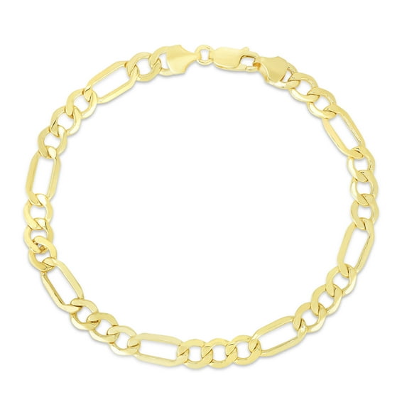 14K Yellow Gold 8.5in 6.5mm Figaro Chain Bracelet with Lobster Clasp