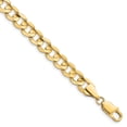 thumbnail image 1 of 14K Yellow Gold 8.5mm Open Concave Curb Chain Anklet Size 9, 1 of 5