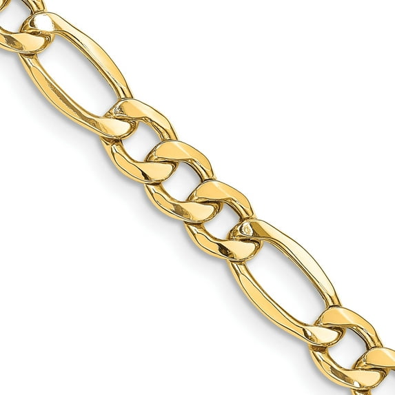 14K Yellow Gold 8.5mm Semi-Solid Figaro Chain (22 X 8.5) Made In South Africa bc190-22