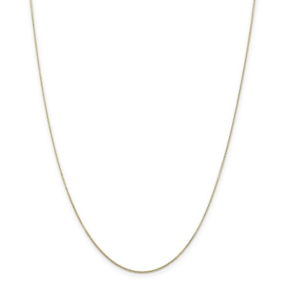 14K Yellow Gold .80mm Diamond Cut Cable Chain Necklace Size 22