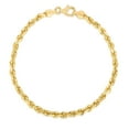 thumbnail image 1 of 14K Yellow Gold 8in 4mm Diamond-Cut Rope Chain Bracelet with Lobster Clasp, 1 of 4