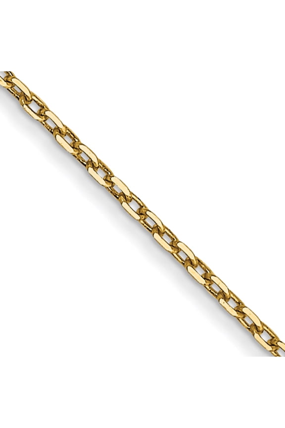 14K Yellow Gold .8mm D/C Cable With Spring Ring Clasp Chain (14 X 0.8) Made In South Africa pen41-14