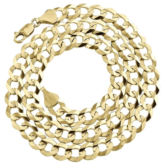 14K Yellow Gold 8mm Solid Plain Curb Cuban Chain Link Necklace 20 Inches