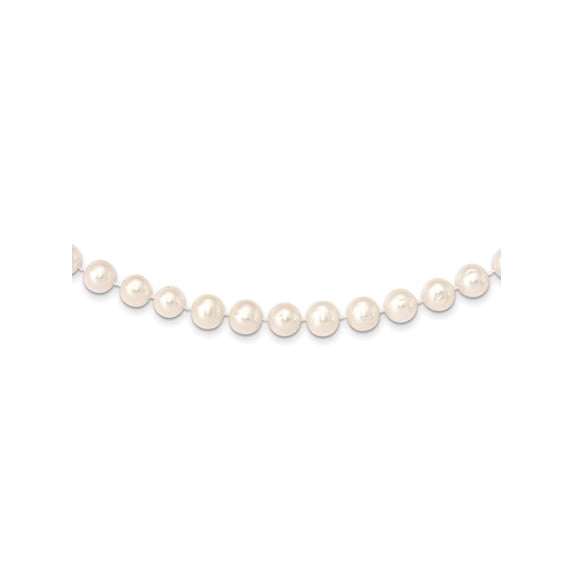 14K Yellow Gold 9-10mm White Freshwater Cultured Pearl Necklace (24 Inches)