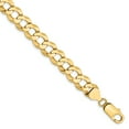 thumbnail image 1 of 14K Yellow Gold 9.4mm Solid Polished Light Flat Cuban Chain, 1 of 3