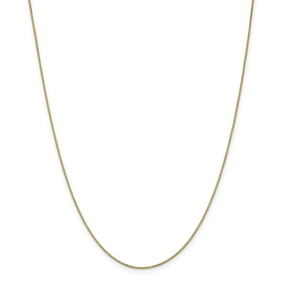 14K Yellow Gold .9mm Box Chain Necklace with Spring Ring Size 28