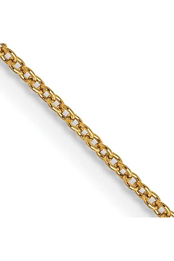14K Yellow Gold .9mm Cable With Spring Ring Clasp Chain (16 X 0.9) Made In South Africa pen190-16