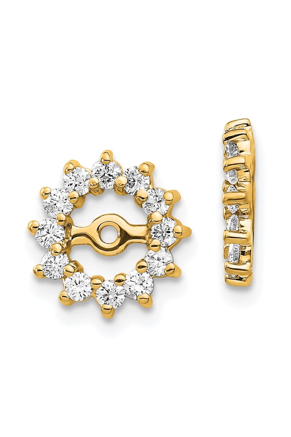 14K Yellow Gold AA Diamond Earring Jackets