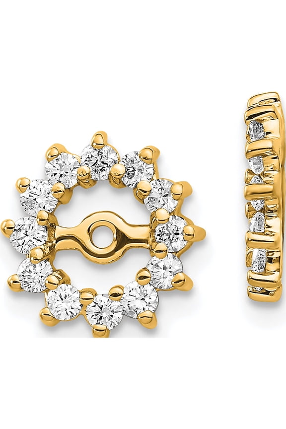 14K Yellow Gold 1/2 carat AA Diamond Earring Jackets