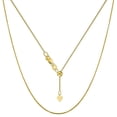 thumbnail image 1 of 14K Yellow Gold Adjustable Box Chain Necklaces 0.7MM - 1.1MM, Gold Necklaces for Women, Extends Up to 22" & 30", Bolo Slider Necklace, 100% Real 14K Gold, Next Level Jewelry, 1 of 4