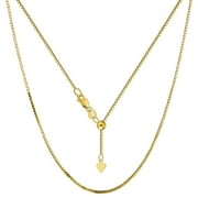 14K Yellow Gold Adjustable Box Chain Necklaces 0.7MM - 1.1MM, Gold Necklaces for Women, Extends Up to 22" & 30", Bolo Slider Necklace, 100% Real 14K Gold, Next Level Jewelry