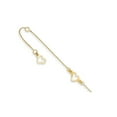 thumbnail image 1 of Gem & Harmony 14K Yellow Gold Adjustable Heart Anklet 9 inches for Women, 1 of 4