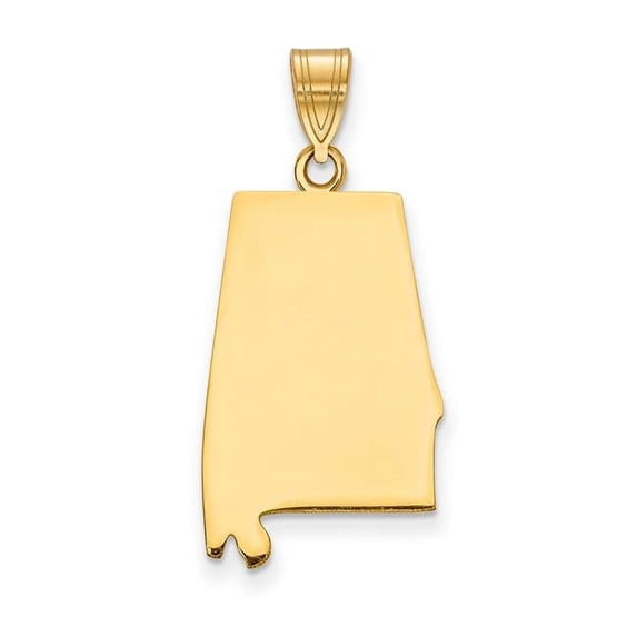 14K Yellow Gold Alabama State Pendant