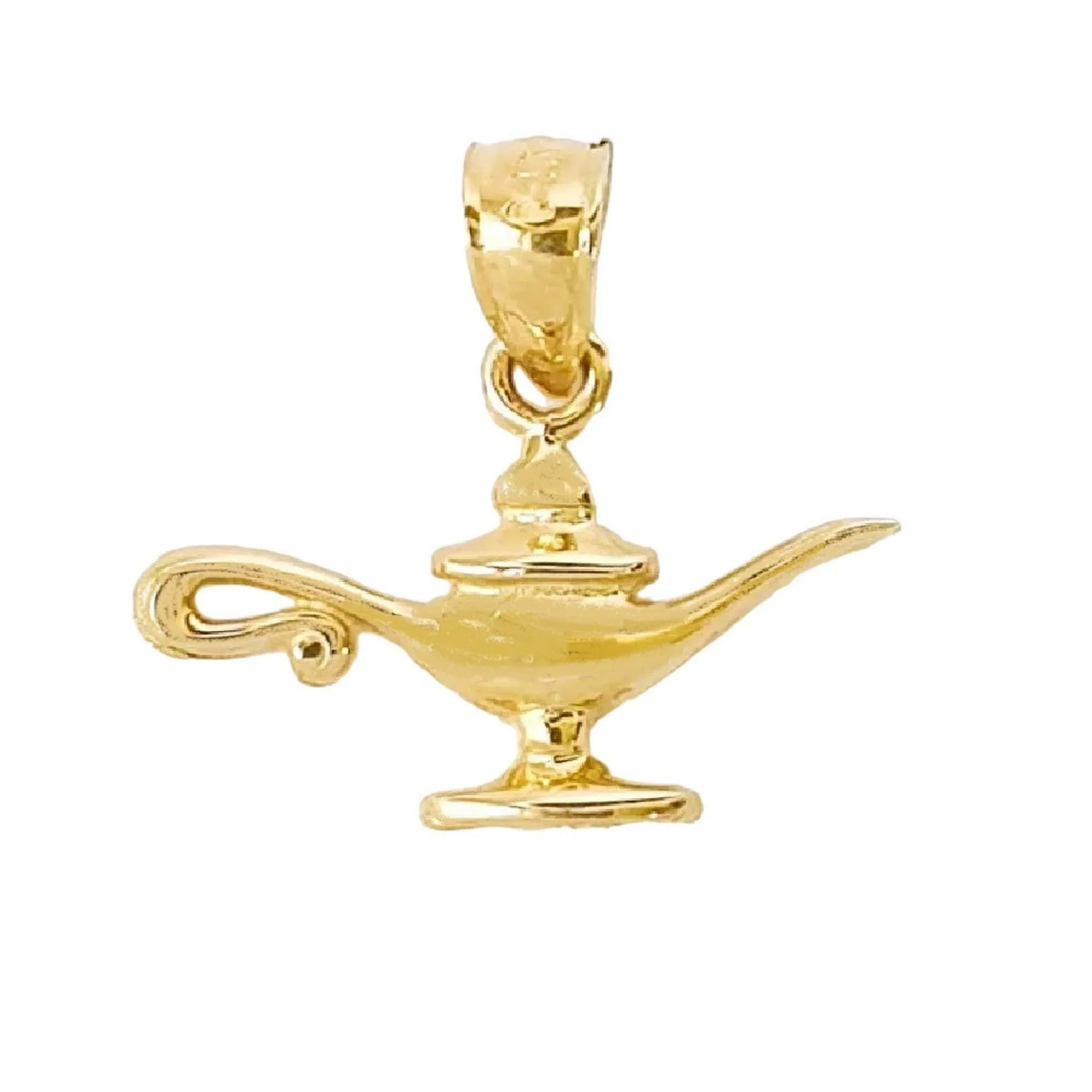 14K Yellow Gold Aladdin Gene Lamp Pendant Walmart