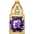 thumbnail image 1 of 14K Yellow Gold Amethyst And Diamond Pendant (Width 6) (Length 13.2) - Jbsp, 1 of 5
