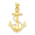 thumbnail image 1 of 14K Yellow Gold Anchor With Rope Pendant (33 X 20) Made In United States k3082, 1 of 3