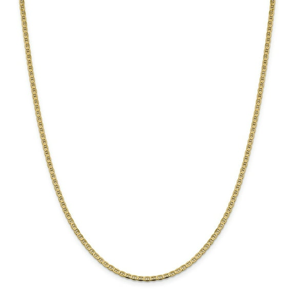 14K Yellow Gold Anchor chain 24 in 2.4 mm 2.4mm Flat