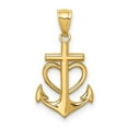 thumbnail image 1 of 14K Yellow Gold Anchor with Heart Pendant, 1 of 1