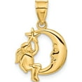 thumbnail image 1 of 14K Yellow Gold Angel, Moon And Star Pendant (22 X 15) Made In United States c906, 1 of 5