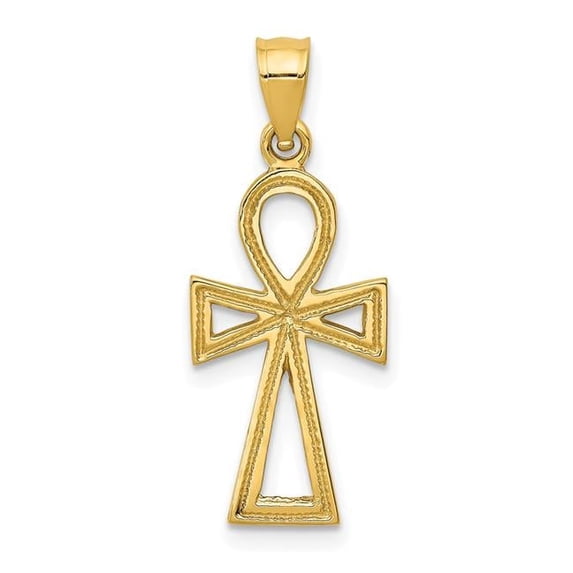 14K Yellow Gold Ankh Cross Charm