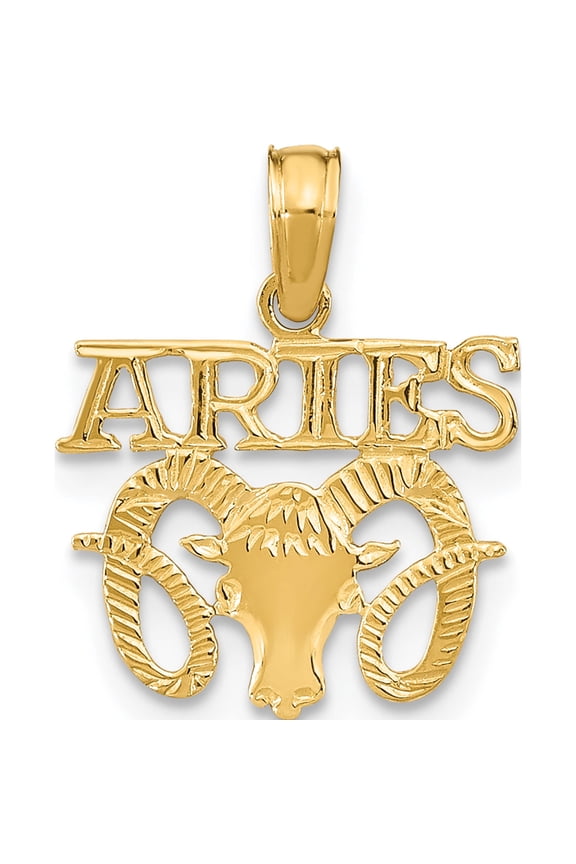 14K Yellow Gold Aries Zodiac Charm
