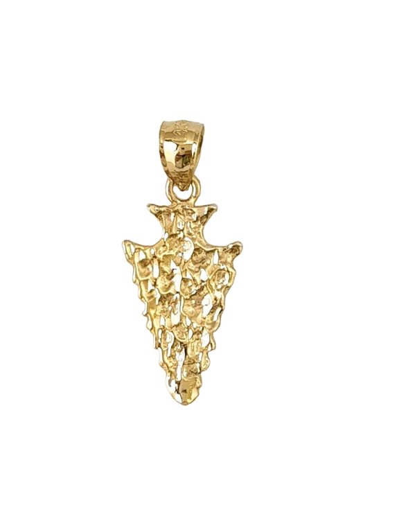14K Yellow Gold Arrowhead Pendant Charm
