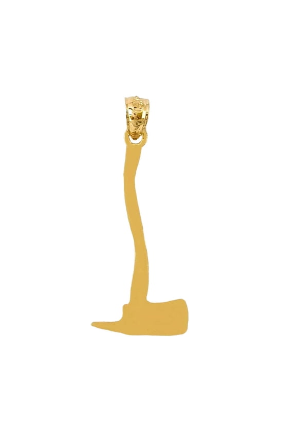 14K Yellow Gold Axe Pendant