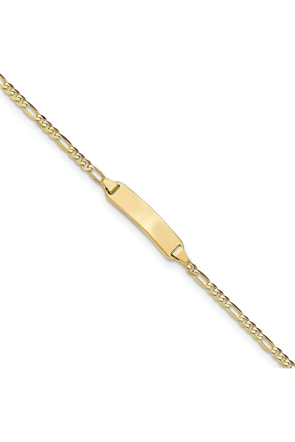 14K Yellow Gold Baby ID Figaro Bracelet