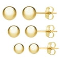 thumbnail image 1 of 14K Yellow Gold Ball Earrings for Women - 3MM, 4MM, 5MM (3 Pack), 1 of 6