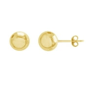 RITASTEPHENS 14K Yellow Gold Ball Stud Post Earrings for Girls 3,4,5,6,7,8mm (3 mm)