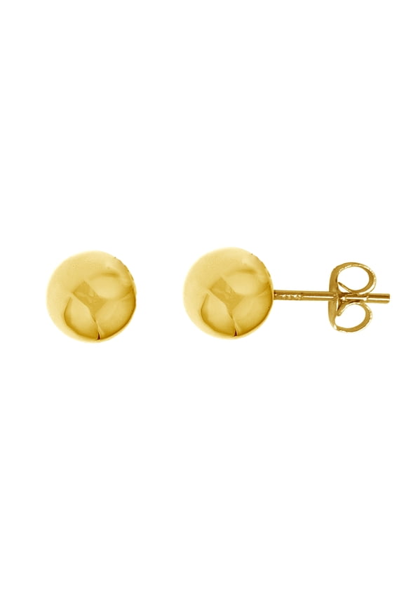 14K Yellow Gold Ball Stud Post Earrings for Women 3,4,5,6,7,8mm (5 mm)
